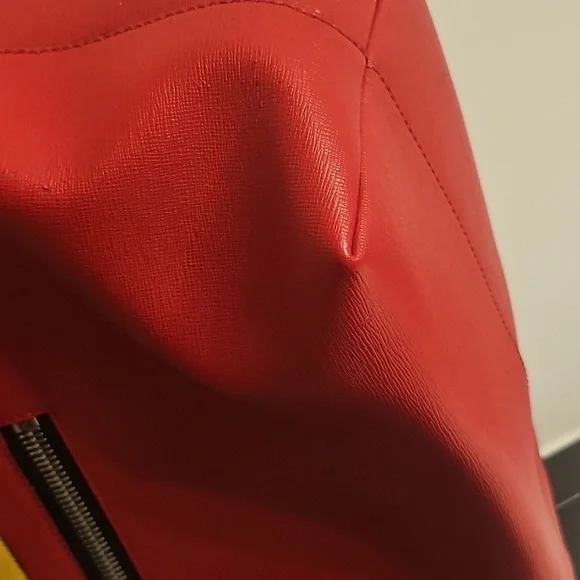 Fendi Monster Eyes Tote – Red Saffiano Leather With Fendi Charm - Picture 14 of 16